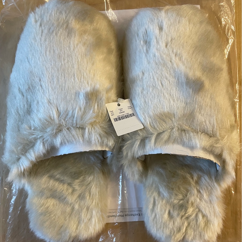 J.Crew faux-fur slippers